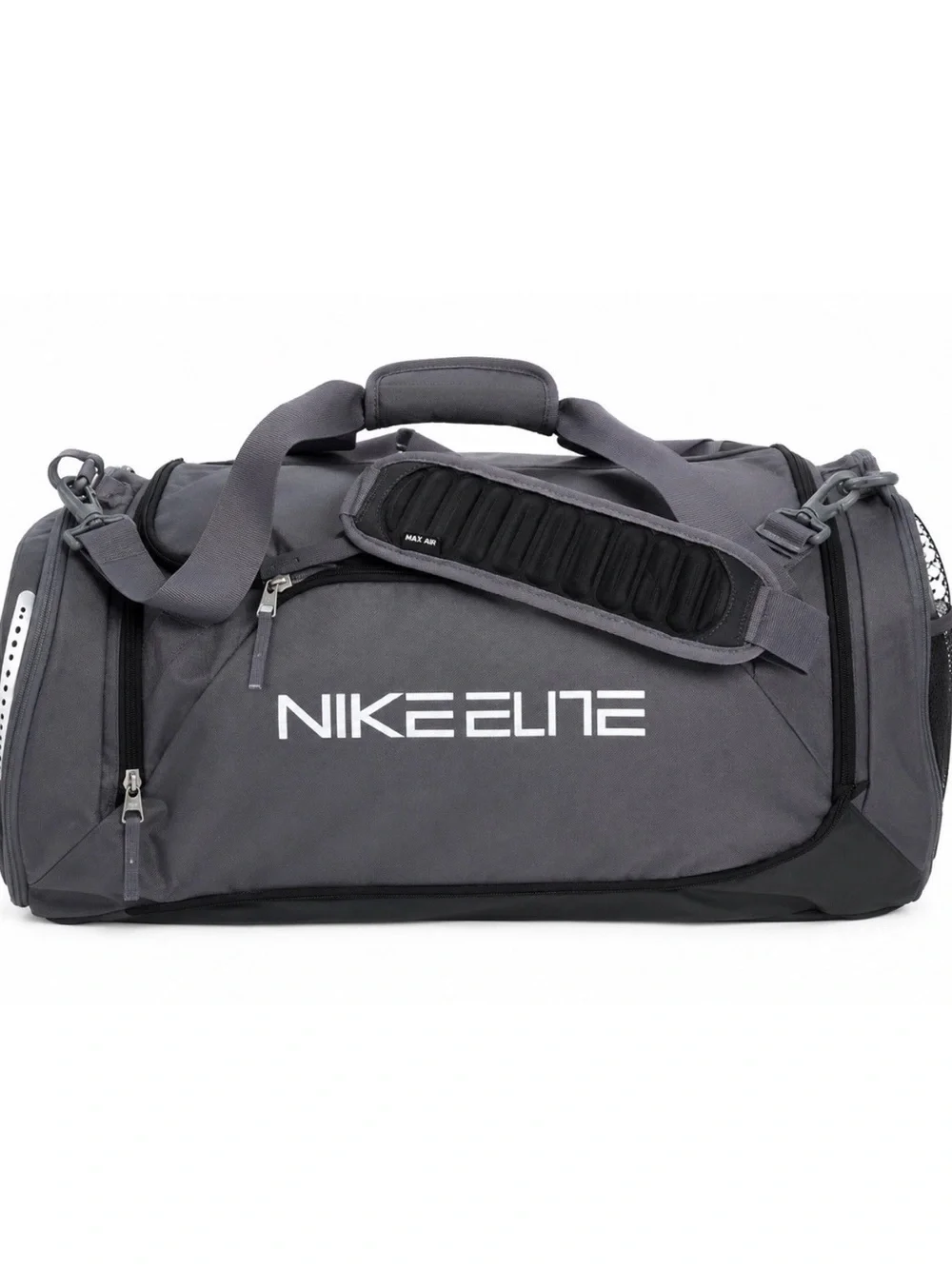 Nike Elite Gray Men's Duffel with Padded Shoulder Strap